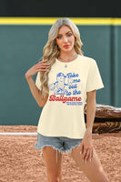 
              ALLTB Baseball Shirts Women Funny Baseball Mom Shirt Ballgame Graphic Tshirt Game Day Fan Tee Casual Short Sleeve Top Apricot
            