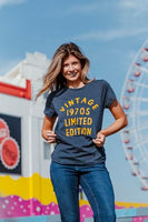
              Womens Vintage 1970s Limited Edition T Shirt Funny Cool 1970 Theme Classic Tee for Ladies Funny T Shirts Cool Vintage Top Women's Novelty Tees Navy XL
            