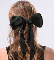 
              GERINLY Black Silk Scarf for Hair Satin Skinny Scarf Belt Ascot Cravat
            