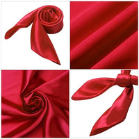 
              GHGMAO Women Silk Feeling Scarf, 23.6'' Square Red Satin Scarf Neck Head Bandana Handkerchief Hair Scarves for Daily Wear, Retro 1950s, Halloween Costume Accessory
            