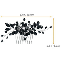 
              Black Teardrop Hair Side Comb Crystal Hair Pieces Rhinestone Headpieces Bride Wedding Hair Comb Bridal Hair Clip Side Combs Flower Headdress Hair Accessories for Women and Girls
            