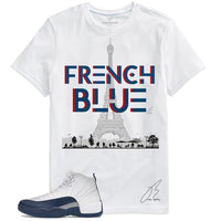 
              Shirt To Match Jordan Retro 13 French Blue,Eiffel Tower Graphic Tee (XL, White)
            
