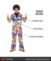 
              fun shack Groovy Mens Hippie Costume, Retro Mens Hippie Costumes for Adults, Groovy Costumes for Men, 60s Suit Men - Large
            