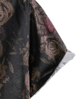 
              LucMatton Men's 70s Hawaiian Shirt Vintage Print Short-Sleeve Button-Down Shirts for Summer Vacation & Beach Black Antique Rose Large
            