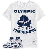 
              Shirt To Match AJ Retro 6 Olympic/Navy,23 Unisex Sneaker Graphic Tee,Best Gift,Halloween (L, White)
            