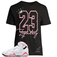 
              Shirt To Match Jordan Retro 7 White Infrared,23 Unisex Graphic Tee,Shoe Coordinating,Gift (M, Black)
            
