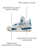 
              Jordan 4 “Military Blue” Grade School Size 5Y Off-White/Neutral Grey-Military Blue (HF4281-141)
            