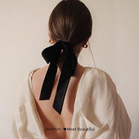 
              GUZOSJO Solid Color Long Neckerchief Pure Skinny Scarf Necktie Handbag Wrap Handle Satin Belt (Black)
            