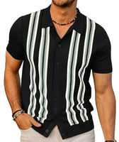 
              PJ PAUL JONES Mens Vintage Button Down Knitted Polo Shirt Black Gray L
            