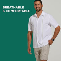 
              Cubavera Paneled Short Sleeve Shirt For Men, Classic Fit, Wrinkle Resistant, Casual Button-Down Shirt For Men With Spread Collar (Sizes Small - 5Xl), Jet Black, 4X-Large Big Tall
            