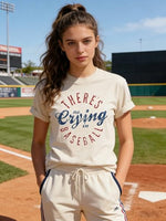 
              Baseball Mom Shirts Women There's No Crying Baseball Lover Workout Graphic Tshirt Funny Mama Casual Short Sleeve Top
            