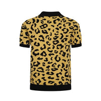 
              OXKNIT Men's Retro Polo Shirts 1960s Mod Style Vintage Shirts Knitted Polo Shirts V-Neck Leopard Shirt
            