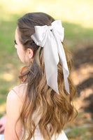 
              SUSULU Hair Bows for Women Oversized Black White Hair Bow Clips Big Hair Bow Long Tail Large Satin Silky Hair Ribbon Bow Clip Ponytail Hair Accessories for Adult Teens,Pack of 2
            