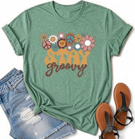 
              Hippie Shirts for Women Groovy 70s Retro Flower Graphic T-Shirt Vintage Peace Sign Top Floral Tee
            