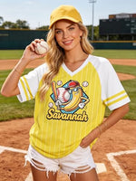 
              FAYALEQ Women's Vintage Baseball Graphic T-Shirt Retro Baseball Print Tee
            