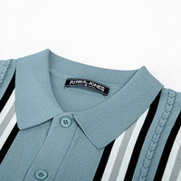 
              PJ PAUL JONES Mens Vintage Button Down Knitted Polo Shirt Blue L
            