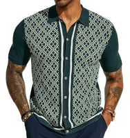 
              Men's Vintage Polo Shirts Lightweight Retro 70s Shirts for Men Knit Golf Shirts Green
            