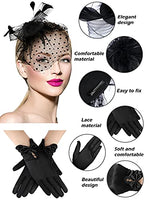 
              Geyoga 50s Fascinator Hat for Women Funeral Veil Hat Pillbox Cocktail Tea Party Headpiece and Lace Glove(Black,Elegant Style)
            