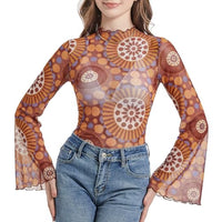 
              Durio Disco Outfits 70's Bell Sleeve Top for Women Vintage 70s Shirts Mock Neck Sleeve Top Sheer Mesh Long Sleeve Tops for Women Crop Top T Shirt Vintage Geometric Medium
            