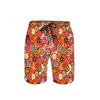 
              QWEHHEVG 70s Disco floral patterns Men's Button Shirt Beach Shorts Set, Hawaiian Short Sleeve Shirt Quick Dry Beach Shorts 2 Pcs with Bucket Hat
            