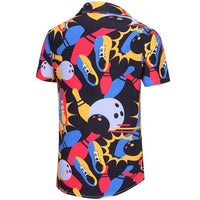 
              KYKU Men's Bowling Shirt Summer Beach Shirt Casual Button Down Short Sleeve
            