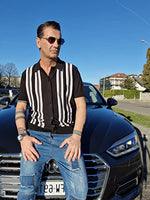 
              PJ PAUL JONES Mens Vintage Button Down Knitted Polo Shirt Black Gray L
            