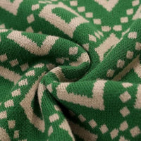 
              OXKNIT Men's Knit Short Sleeve Shirts Button Down 1960s Vintage Diamond Pattern Knitted Polo Shirt Green Cotton Polo
            