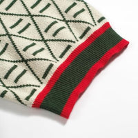 
              OXKNIT Knit Polo Shirt for Men, Retro Rose and Texture Green Shirt Quarter Button Down Short Sleeve Men's Clothing
            