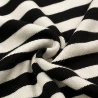 
              OXKnit Women's Knit Black Stripes Short Sleeve, 1960s Retro Heart Pattern Crewneck Casual T-Shirts
            