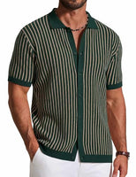 
              COOFANDY Mens Button Down Short Sleeve Shirt Textured Knit Polo Shirts Vintage Shirts Retro Knitwear
            