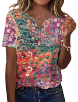 
              TCOT V Neck Shirts for Women Casual Short Sleeve Trendy Tops Blouses M
            