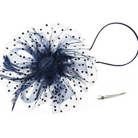 
              DRESHOW Fascinators Hat Flower Mesh Ribbons Feathers on a Headband and a Clip Tea Party Headwear for Girls and Women
            