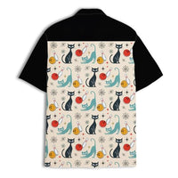 
              Retro Cat Bowling Vintage-Inspired 80s Hawaiian Shirts for Men 90s Hawaiian Shirts Short Sleeve Button Down Shirt
            