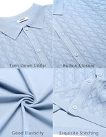 
              COOFANDY Casual Mens Woven Knit Shirt Short Sleeve Retro 70S Polo Shirts
            