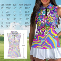 
              POLERO Women 70s Golf Shirts Sleeveless Half Zip Dry Fit Golf Tops Groovy Hippie Flower Tennis Shirts Retro Floral Athletic Tank Tops Size L
            