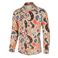
              Eunchaes Men 70s Disco Shirt Floral Paisley top retro costume(Z3737YE,3XL)
            
