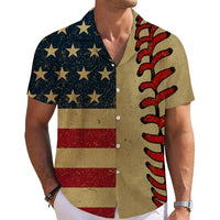 
              Vintage Baseball Mens Funny Hawaiian Shirts 3D Graphic Button Down Short Sleeve Tropical Holiday Beach Aloha Shirt
            
