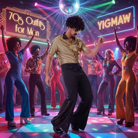 
              YIGMAW 70s Outfits for Men Disco Costume 7 Pcs - Mens 70s Outfit with Short Sleeve Shirt Bell Bottom Pants for 1970s Halloween Party (Gold, S)
            