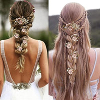 
              5 PCS Bridal Flower Wedding Hair Pins Crystal Pearl Hair Clips Headpiece Gold Wedding Hair Accessories Jewelry with Rhinestone for Brides Bridesmaids Women Girls Updo(Cherry Blossoms Pink)
            