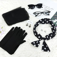 
              Bcxfbxd 7 Pcs 50's Women Costume Accessories Set for Girls
            