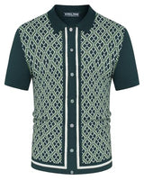 
              Men's Vintage Polo Shirts Lightweight Retro 70s Shirts for Men Knit Golf Shirts Green
            