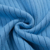
              OXKNIT Men's Knit Short Sleeve Shirts 1960s Retro Stripes Knitted Polo Shirt Blue Cotton Polo Shirt with Quarter Button
            