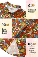 
              Men Carnival Floral Shirt 70s Flower Button Shirt Long Sleeve Dress Shirt Retro Paisley Geometric Collared Shirt XL
            