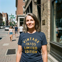 
              Womens Vintage 1970s Limited Edition T Shirt Funny Cool 1970 Theme Classic Tee for Ladies Funny T Shirts Cool Vintage Top Women's Novelty Tees Navy XL
            