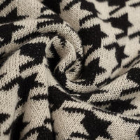 
              OXKNIT Button Down Knit Polo Shirts for Men, 1960s Retro Beige and Black Pattern Short-Sleeve Cardigan Tops with Pocket
            