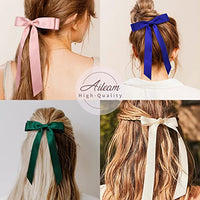 
              10PCS Silky Satin Hair Bows Hair Clip Ribbon Accessories Ponytail Holder Slides Metal Clips French Barrette Hair Bow for Women Girls Toddlers Teens Kids
            