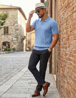 
              COOFANDY Mens Polo Shirts Short Sleeve Casual Knit Polo Shirt Vintage Golf T Shirts Old Money Tops
            