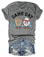 
              Baseball Shirts Women Baseball Mom Tshirt Baseball Game Day Graphic Tee Funny Short Sleeve Tops(Y-Grey, XL)
            