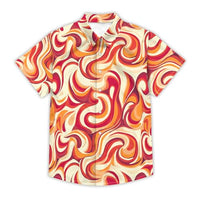 
              70s Mens Funny Hawaiian Shirt Retro Pattern Beach Tropical Short Sleeve Holiday Aloha Shirt Casual Button Down Shirt Orange
            