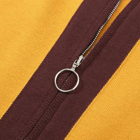 
              OXKNIT Men's Knit Polo Shirts Full Zip 1960s Style Retro Long Sleeve Cotton Yellow Cardigan Sweater
            